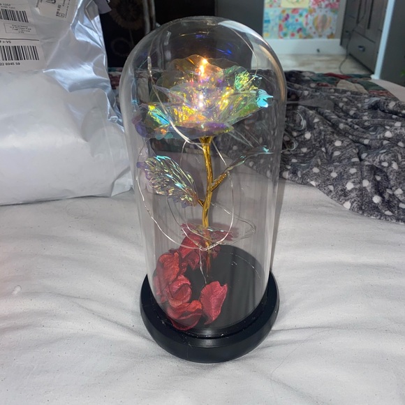 Glass light up rose in jar!! - Picture 2 of 3